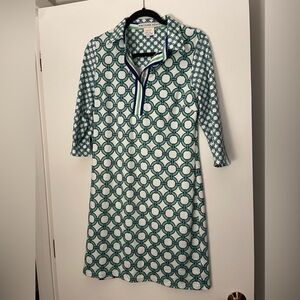 Gretchen Scott Designs Blue and Green Chain Link Dress